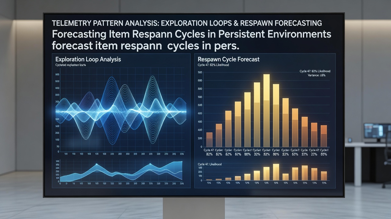 Detailed chart displaying correlated exploration loop data points and forecasted respawn cycles extracted from persistent world simulator logs