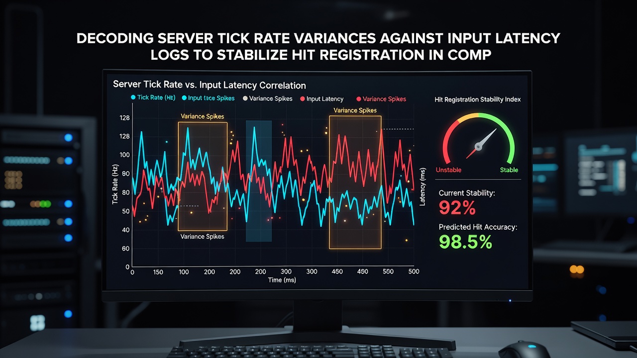 Graph comparing server tick intervals against input latency spikes during a competitive match