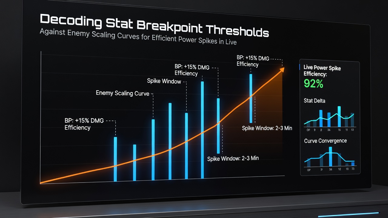Graph illustrating player power spikes aligned with enemy scaling curves after June 2026 balance adjustments