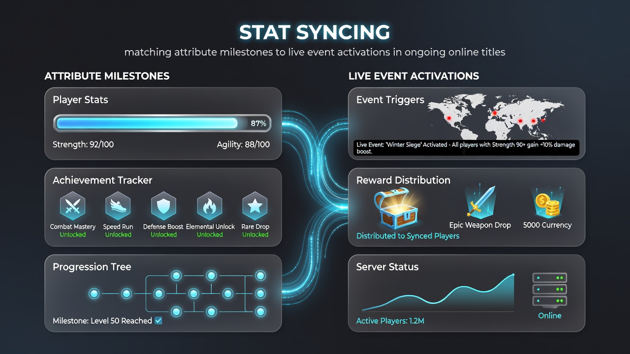 Live event interface displaying synced stat milestones and countdown timers for seasonal challenges