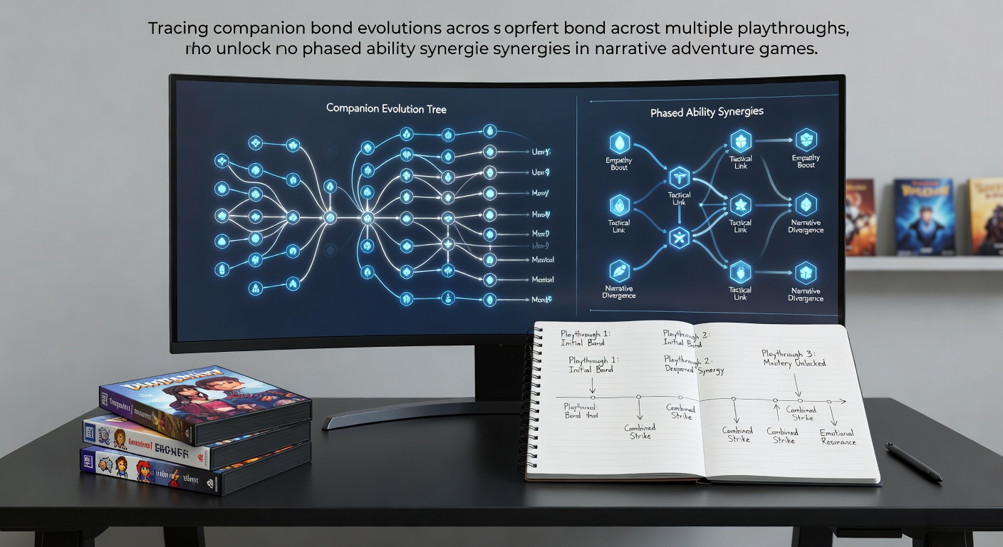 Players exploring companion interactions in a narrative adventure game scene with evolving bond indicators visible on screen